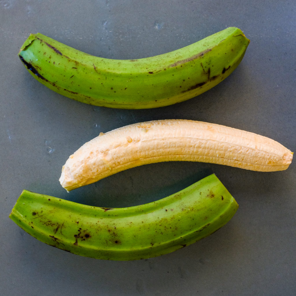 Green plantain peeled