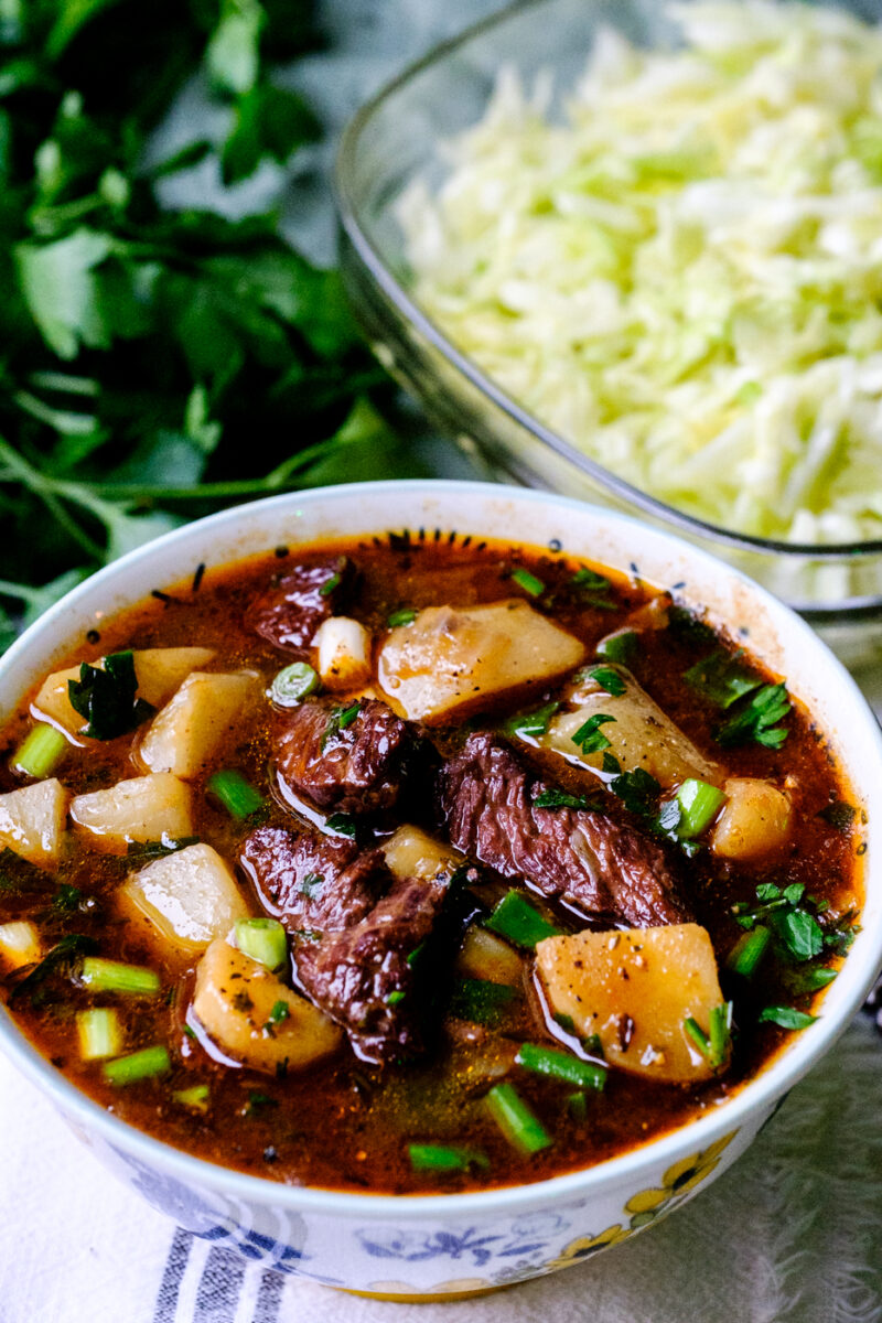 Beef Stew with Parsnips, Turnips and Sunchokes