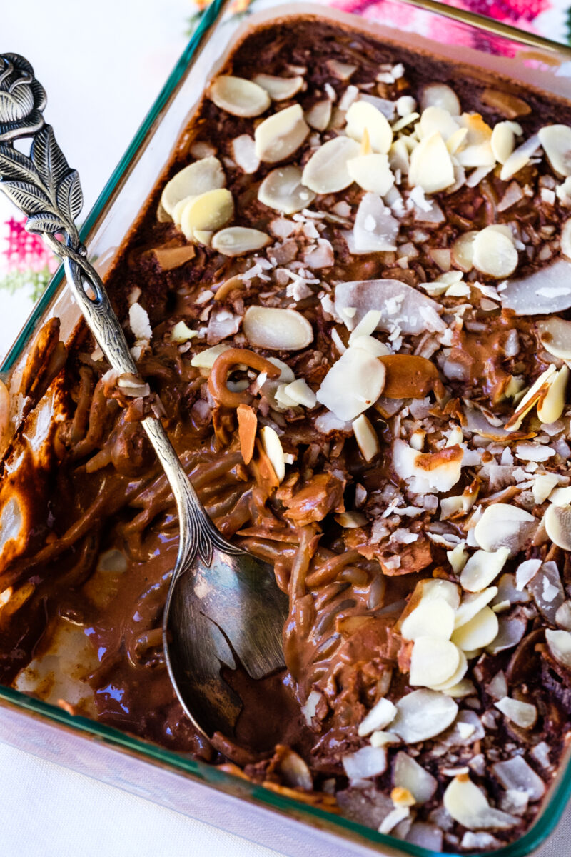 Shirataki Noodle Chocolate Pudding with Almonds