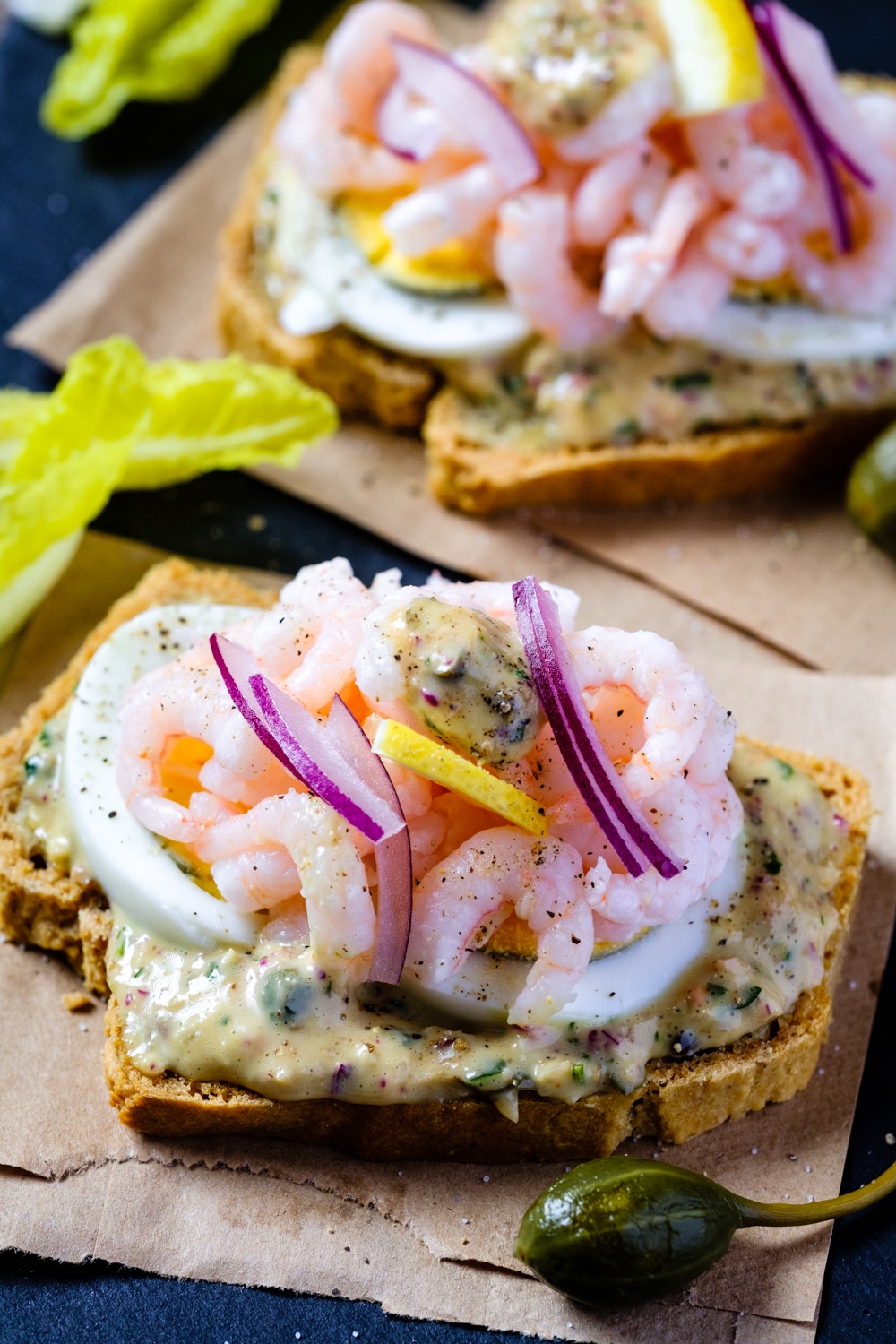 Open sandwiches with Danish style remoulade