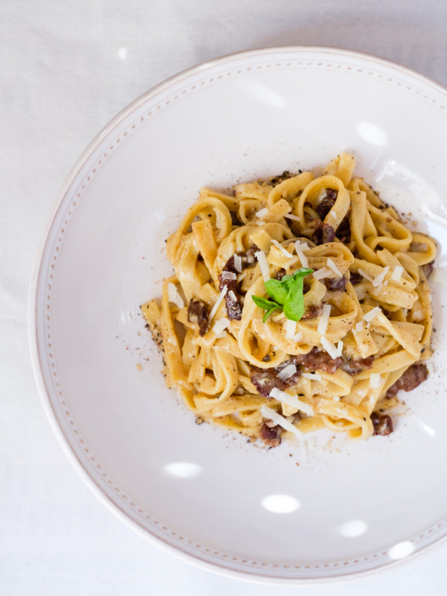 Grain-Free Fettuccine Carbonara - Creative in My Kitchen