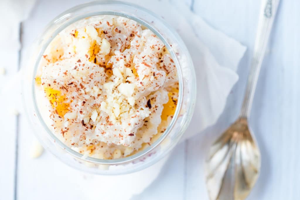 Miracle Rice Pudding With Macadamia Milk and Texas Peaches Creative
