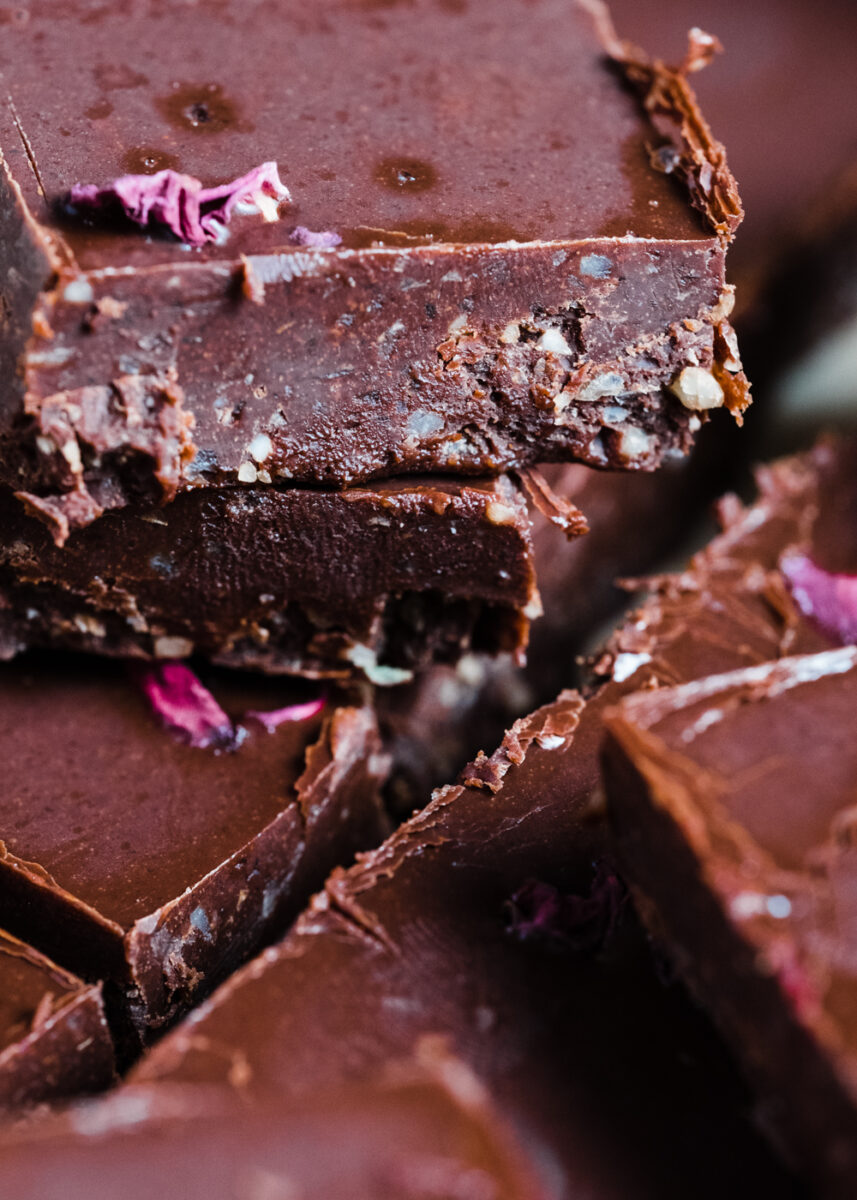 Walnut and Green Banana Chocolate Bites