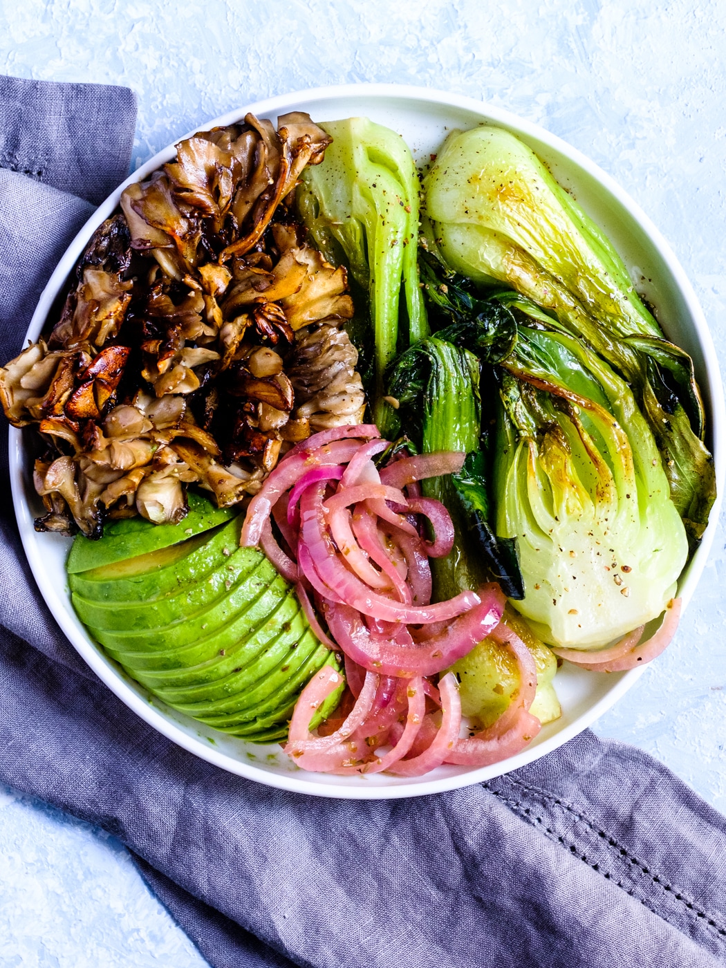 Sautéed Bok Choy with Maitake Mushrooms 