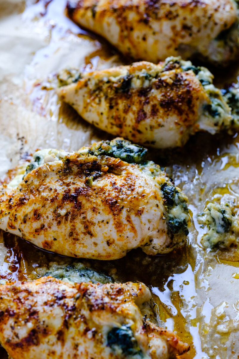 Spinach stuffed chicken breast