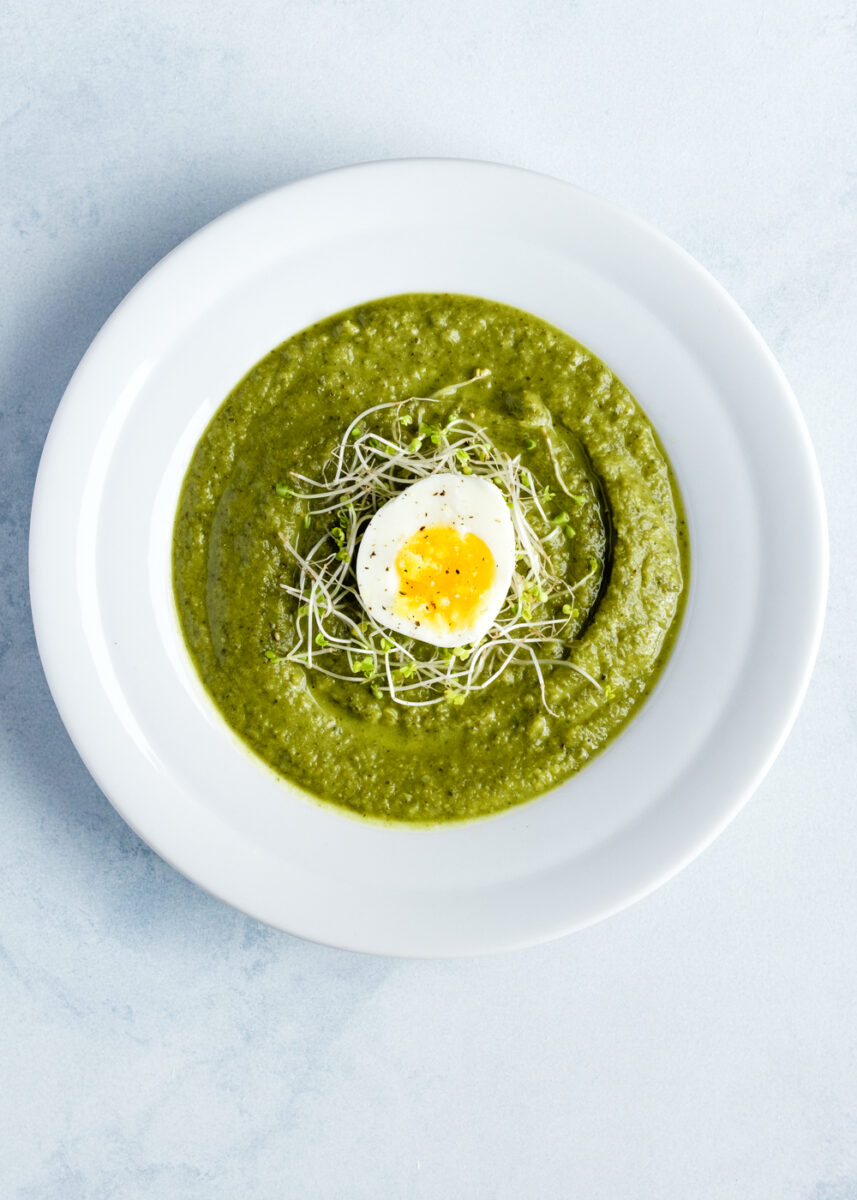 Cauliflower, Collard Greens and Spinach Creamy Soup