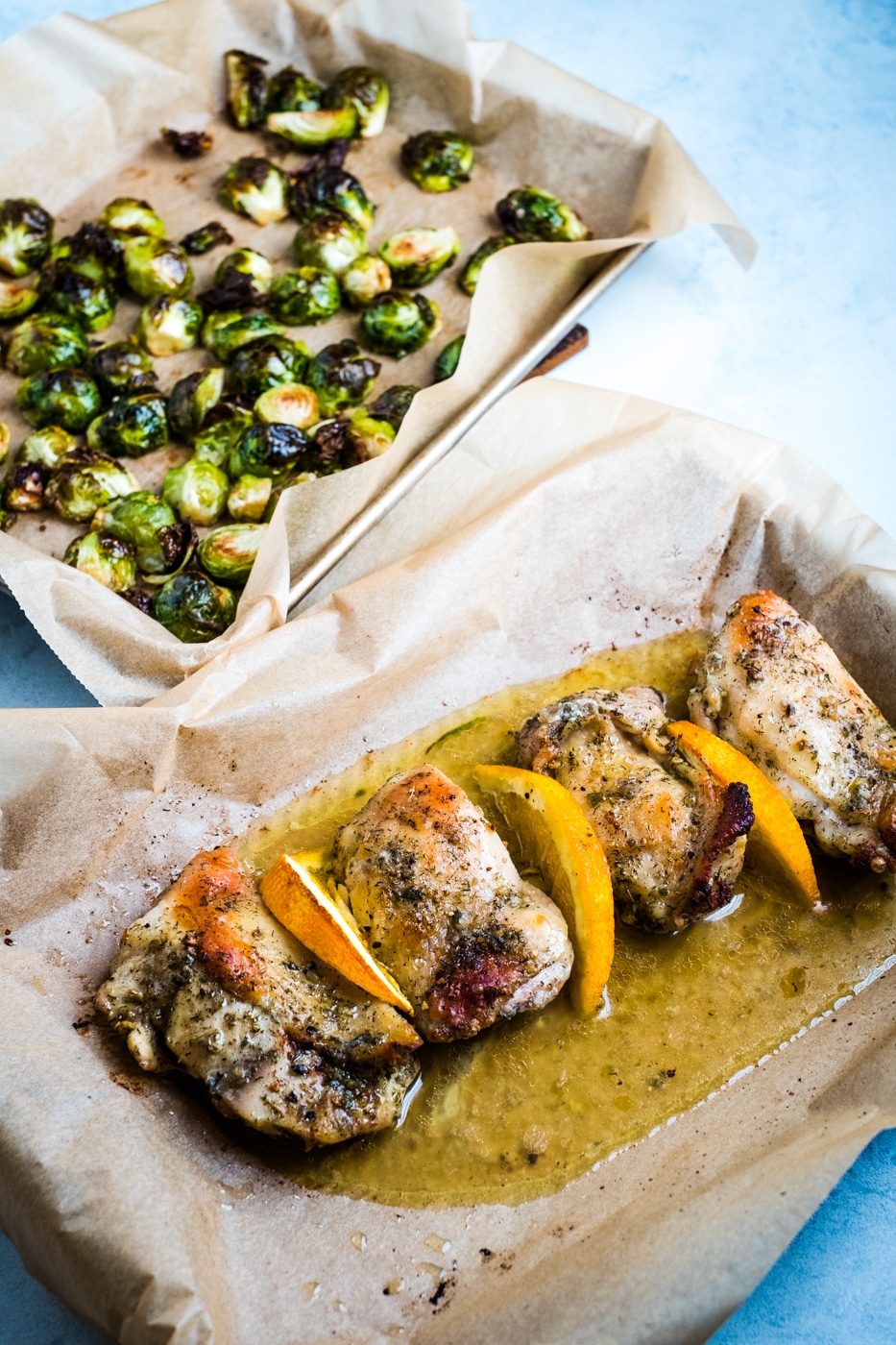 Orange Chicken with Brussels Sprouts