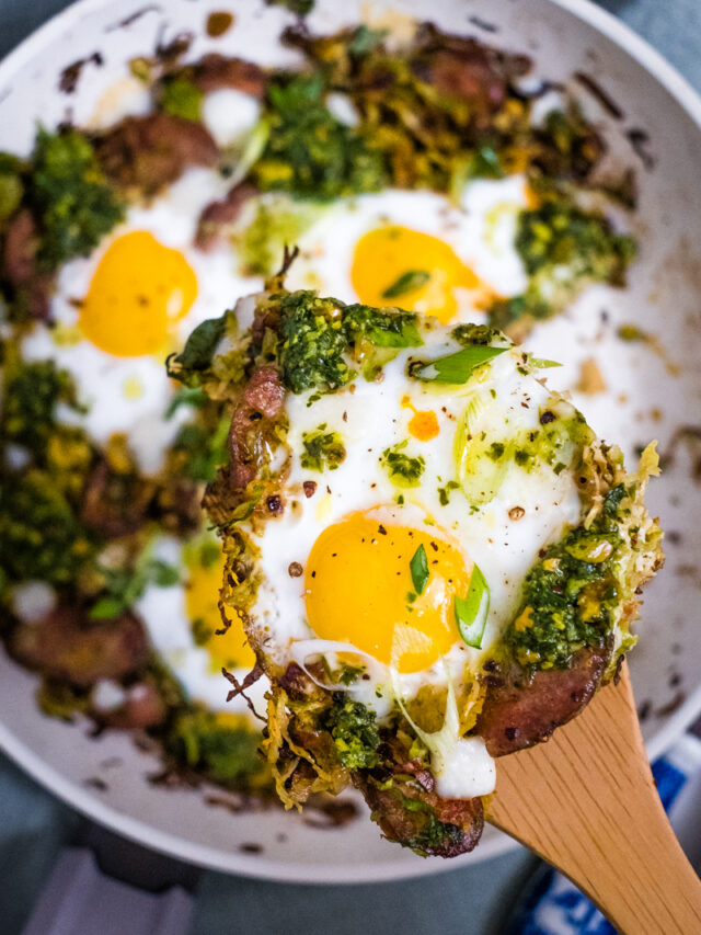 Green Shakshuka with Brussels Sprouts Creative in My Kitchen