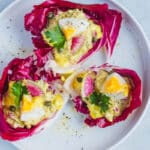 curried sardines in radicchio cups