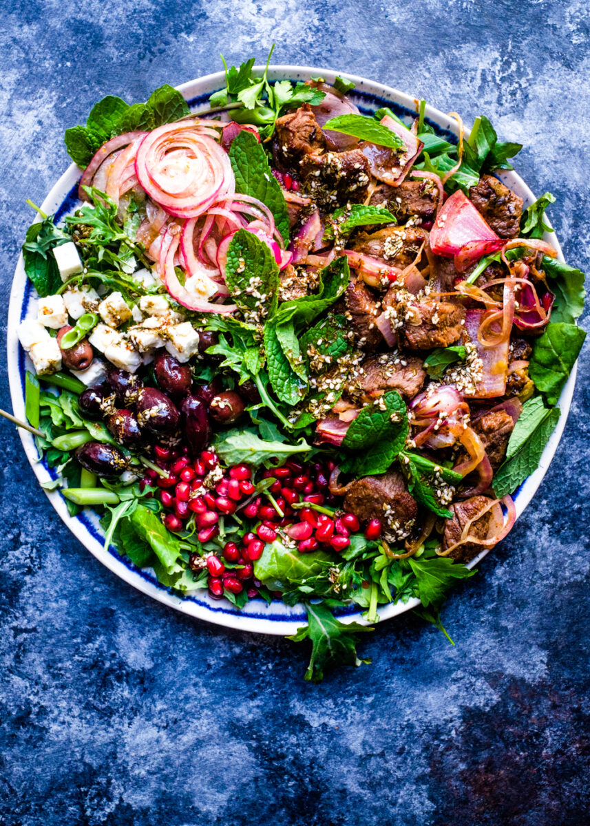 One Pan Beef Kebab Platter with Za’atar Oil