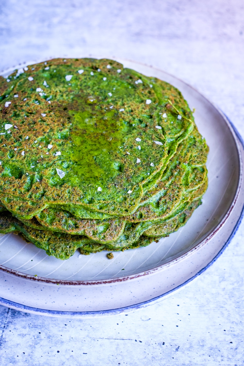 Spinach pancakes on a plate