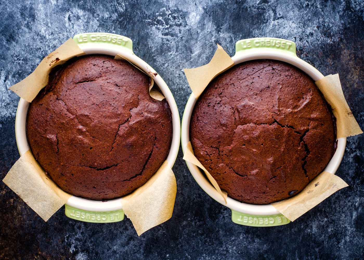 For the lectin-free birthday cake I baked both layers at the same time