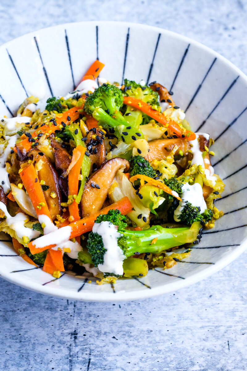 Crunchy Stir-Fry With Tahini Sauce