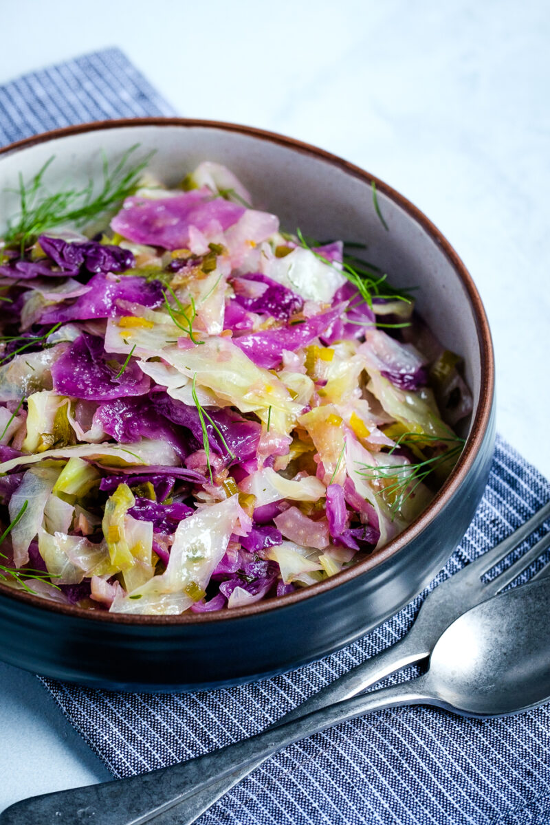 Sauteed Cabbage with Fennel and Leeks, Low Histamine