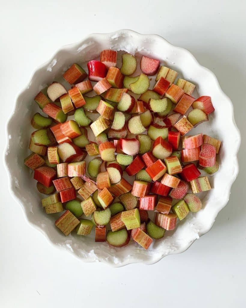 Diced rhubarb