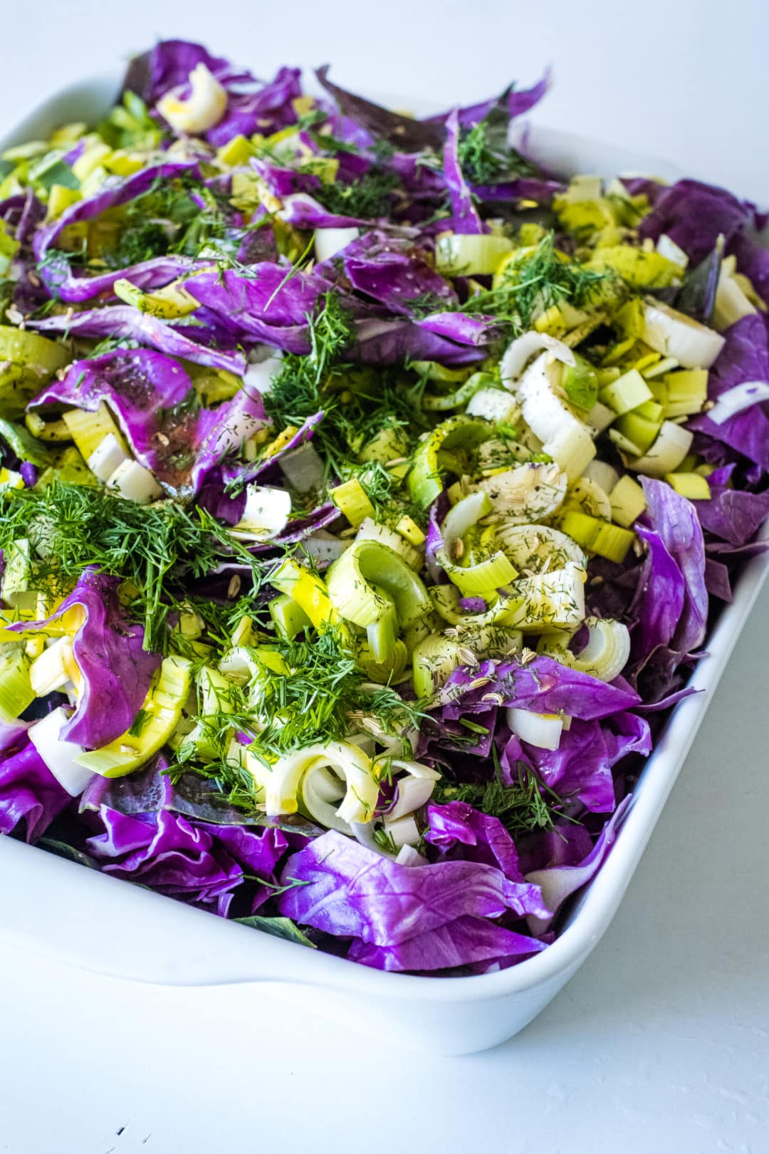 Red Cabbage and Leek Casserole with Dill Creative in My Kitchen