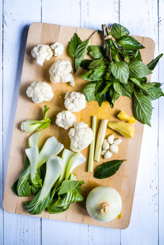 Vegetables for thai style curry, low histamine