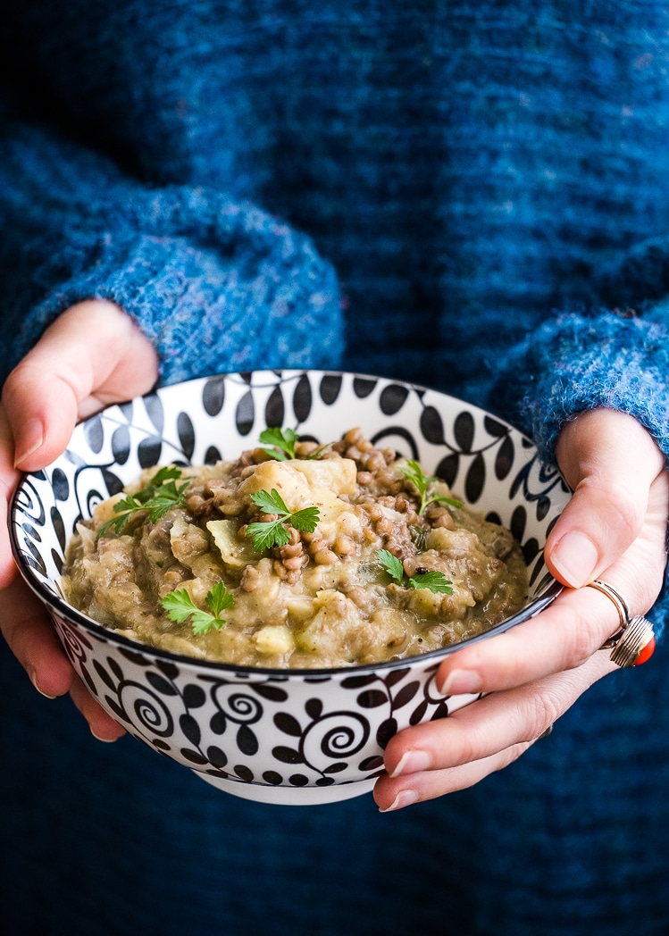 Creamy Lentil Stew with Winter Vegetables