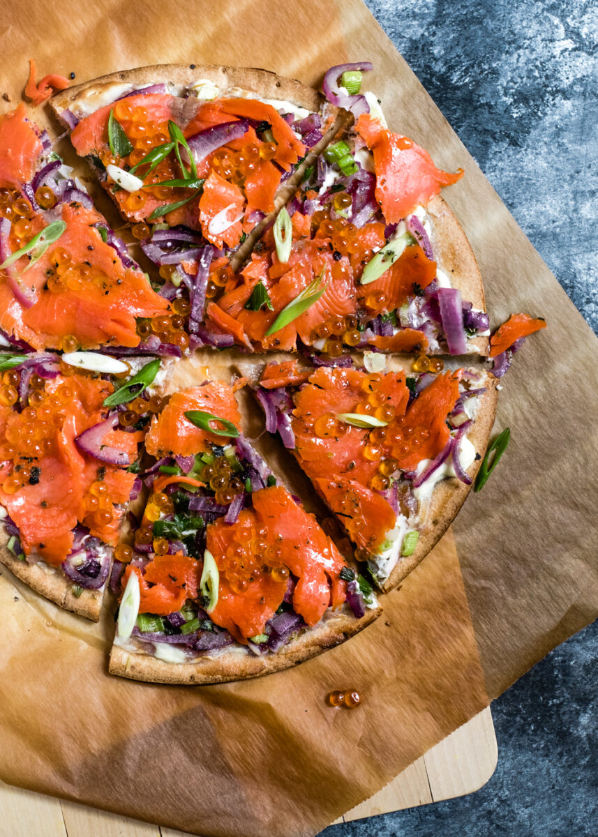 Lectin-Free Pizza with Wild Caught Salmon and Caviar