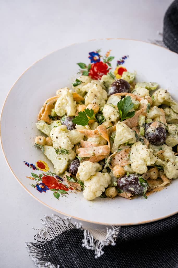 Cauliflower Salad with Homemade Dairy-Free Ranch Dressing