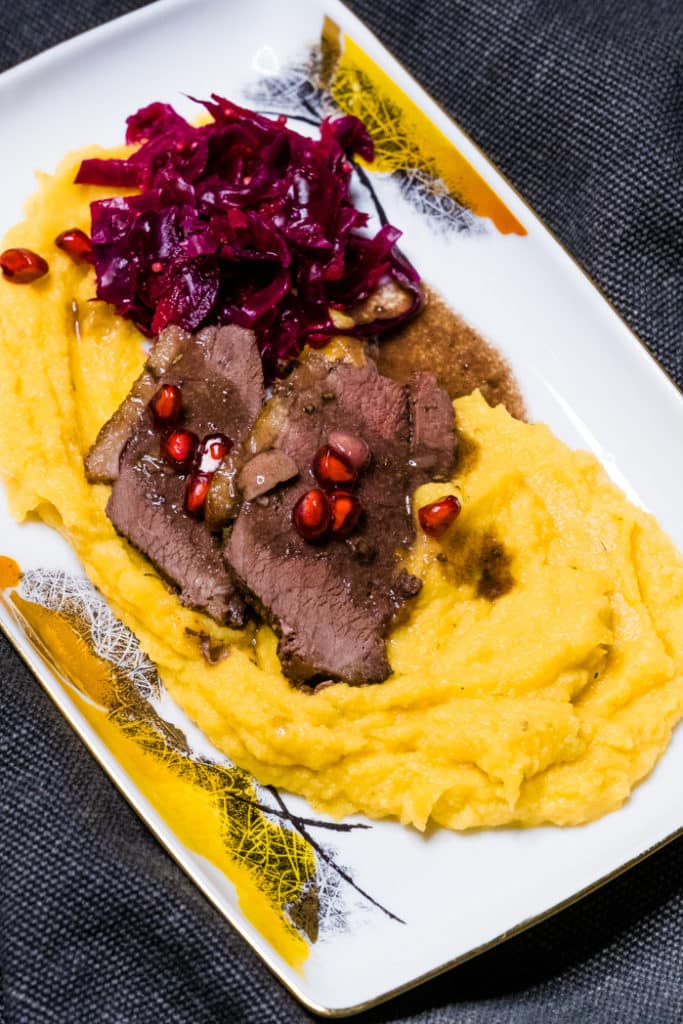 The root vegetable puree served with duck breast