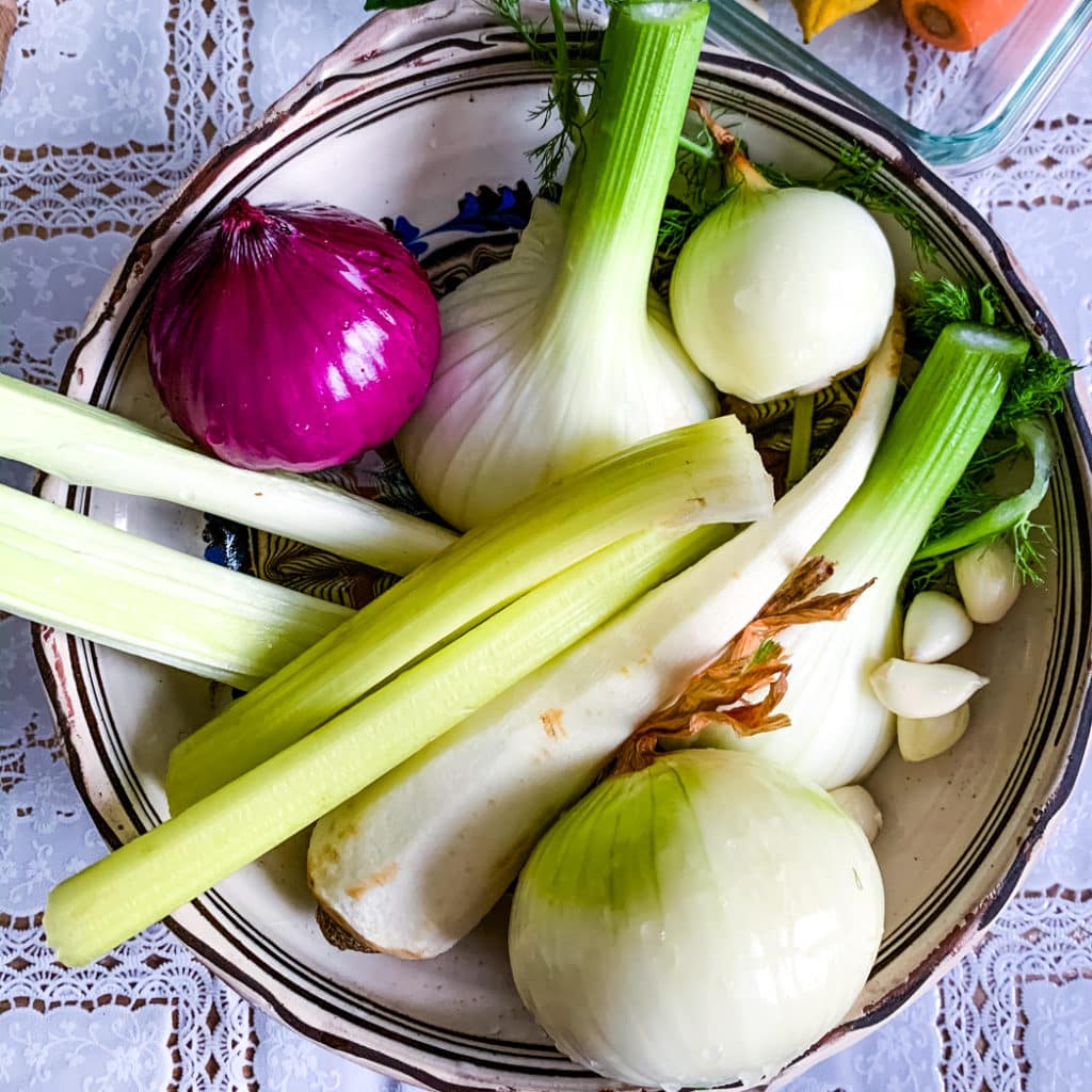 Ingredients for the beef fennel stew with fennel