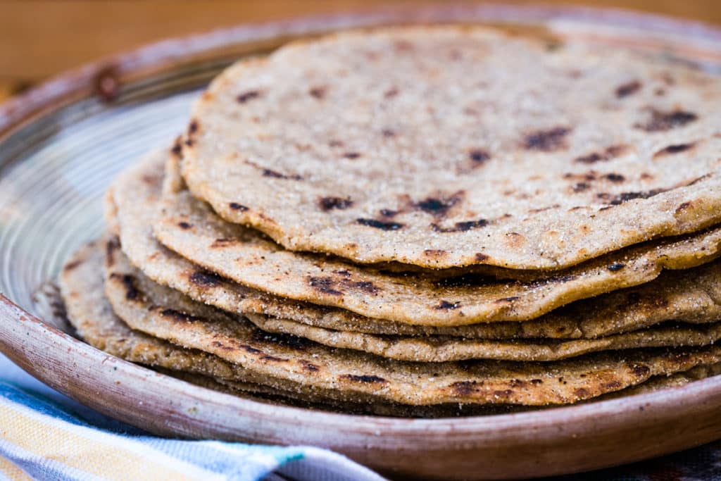 Sorghum flatbread on a plate