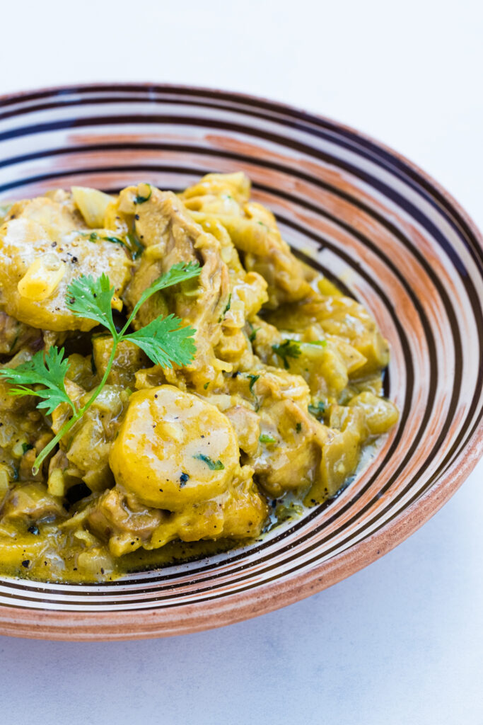 Easy Green Plantain Curry with Chicken