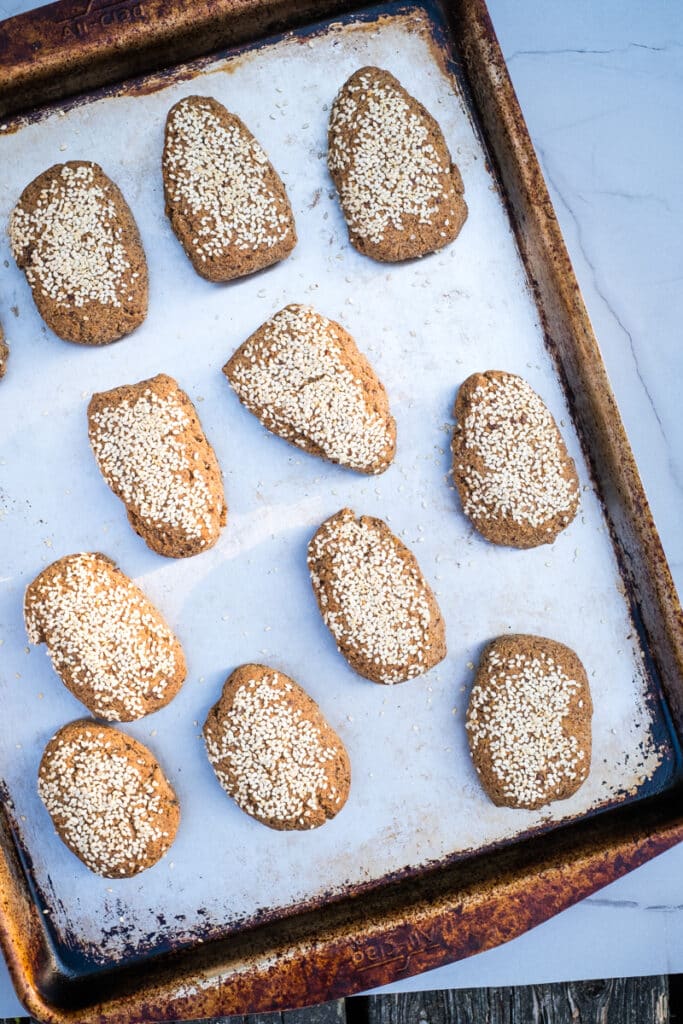 Sorghum morning bread buns out of the oven