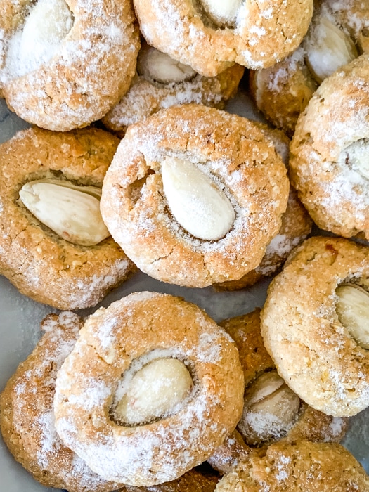 Freshly baked thumbprint cookies.
