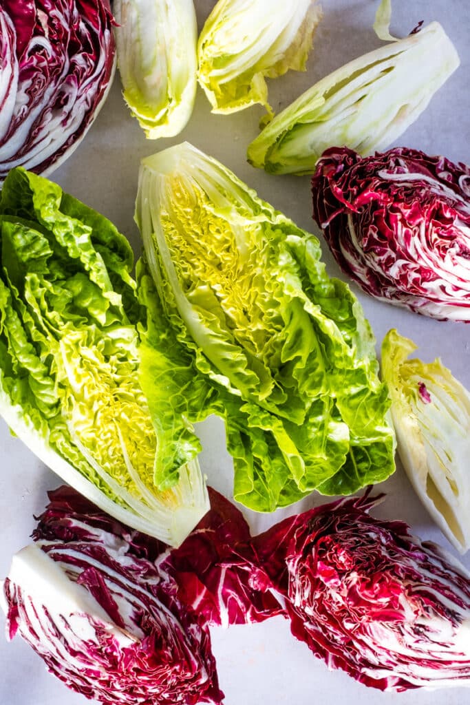 Radicchio, Belgium endive, romaine hearts