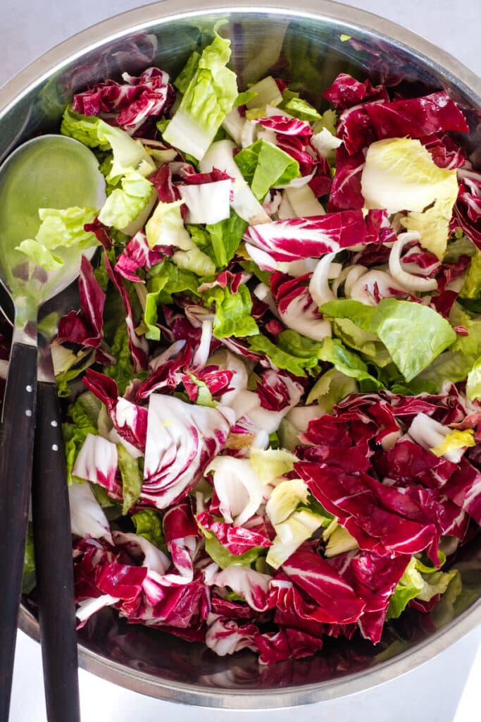 Chopped salad leaves