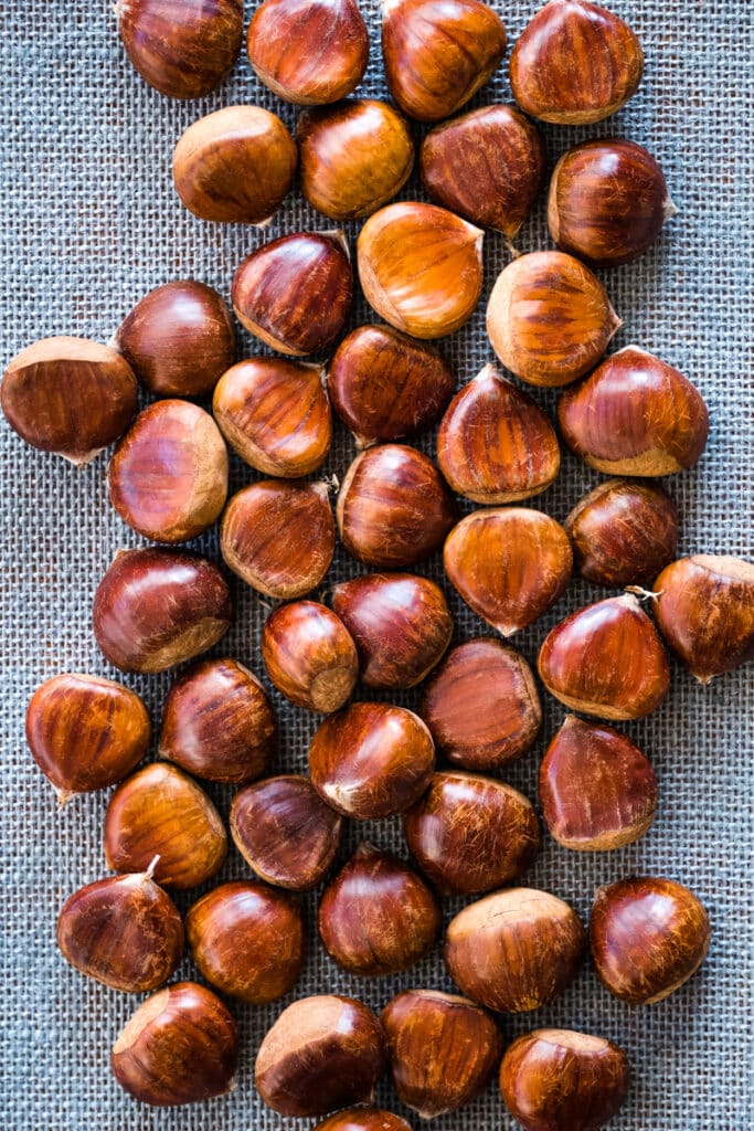 Chestnuts on a towel