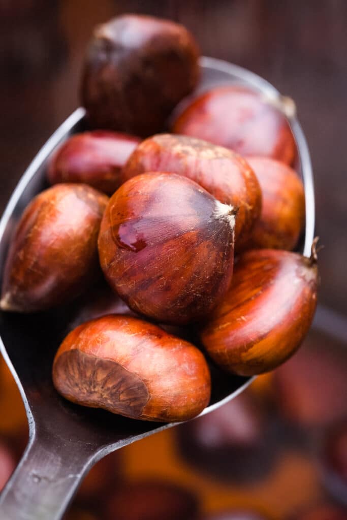 Chestnuts in a spoon