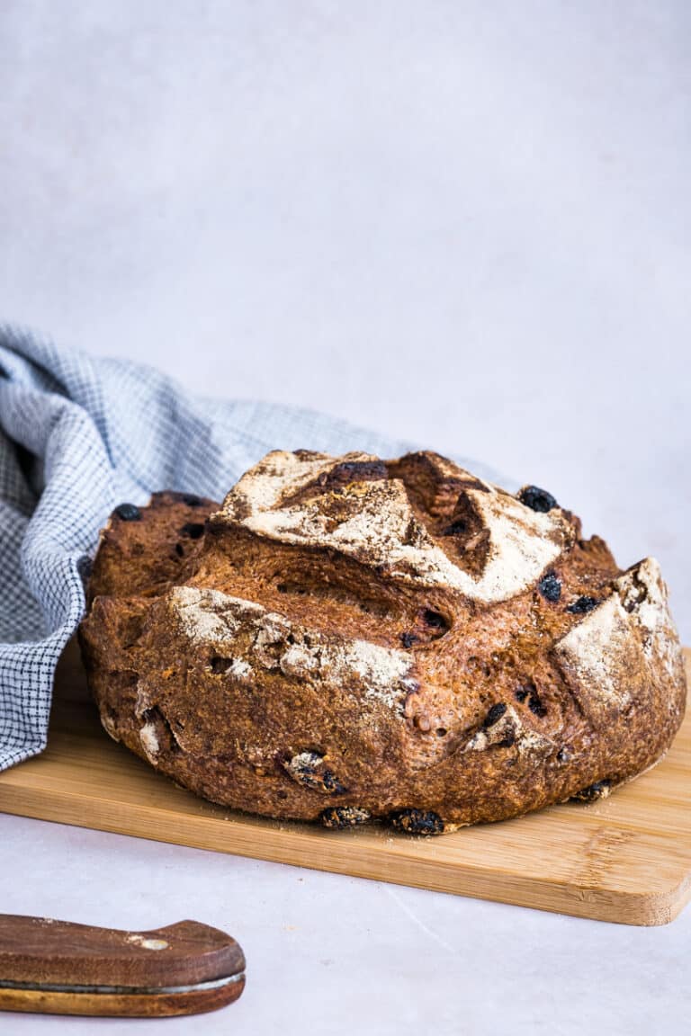 Walnut Cranberry Sourdough Bread (With Teff, Millet, and Flour