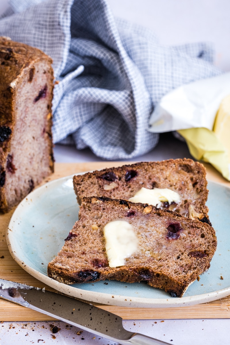 Walnut Cranberry Sourdough Bread (With Teff, Millet, and Flour