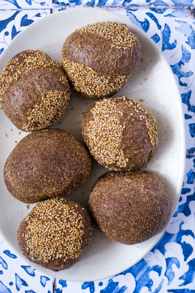 Keto bread rolls on a plate