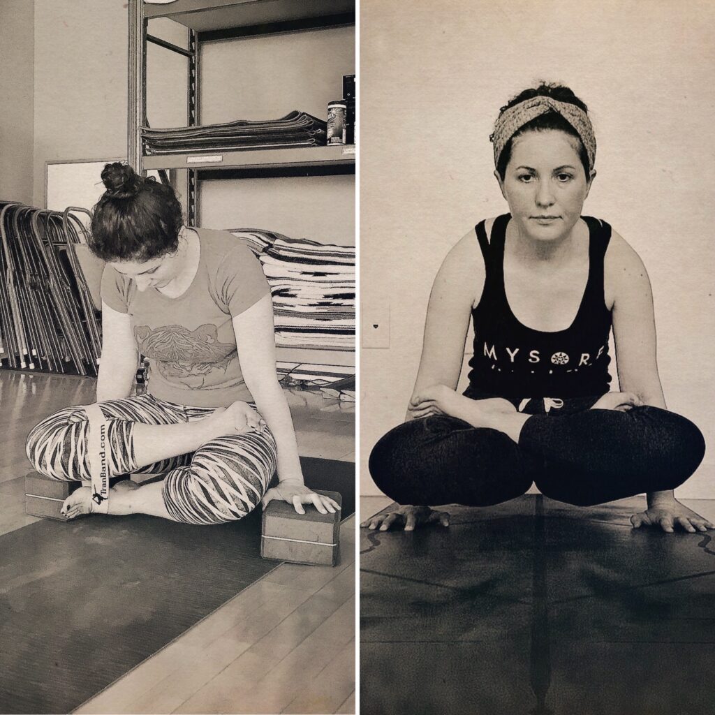 A yoga pose - before and after I changed my diet