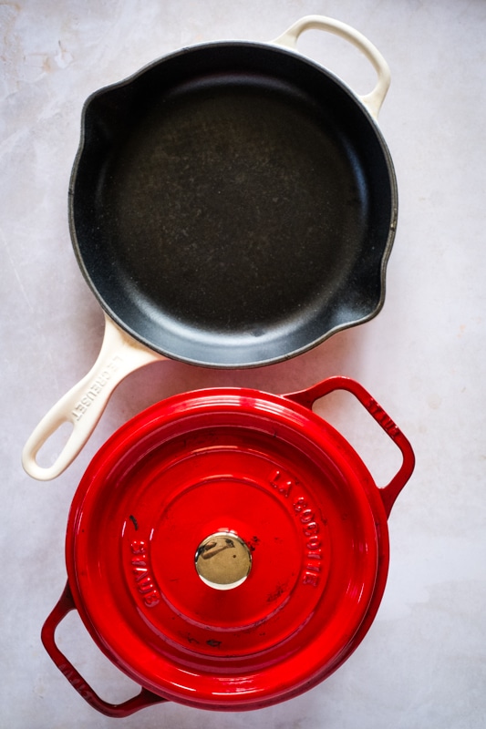 Enameled Cast Iron: Dutch Oven & Skillet 