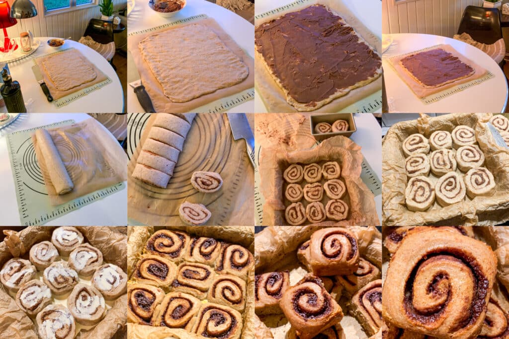 making gluten free cinnamon rolls