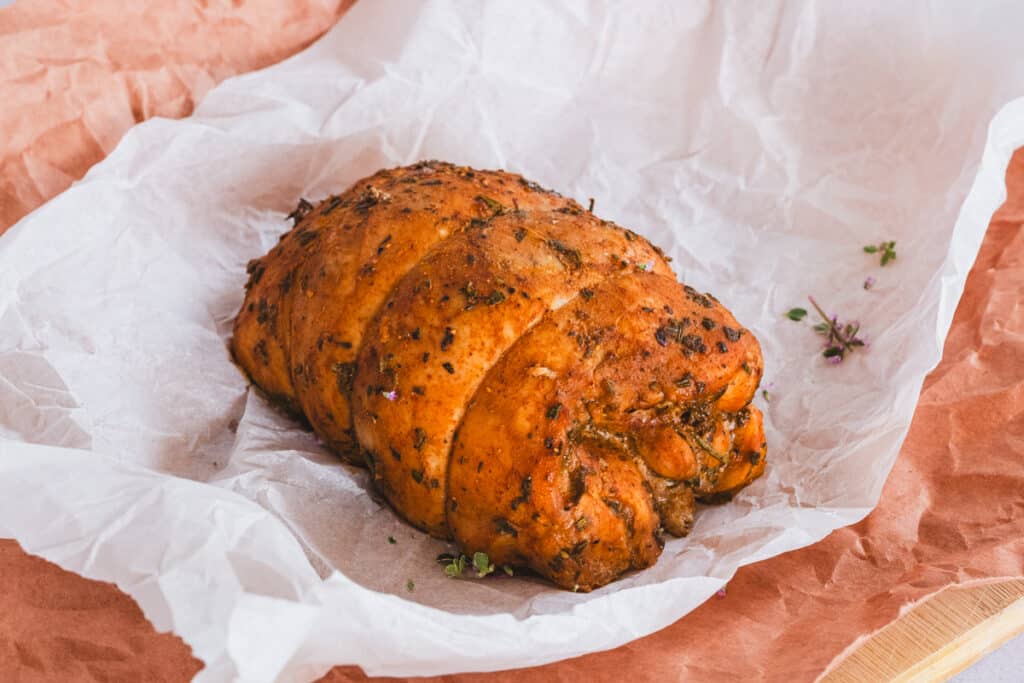 The roasted turkey breast.