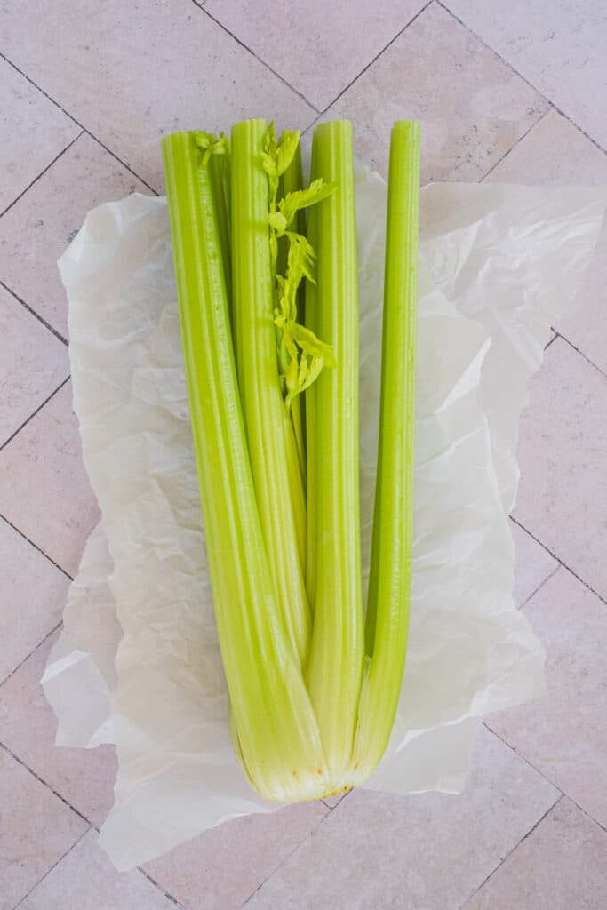 Fresh celery stalks