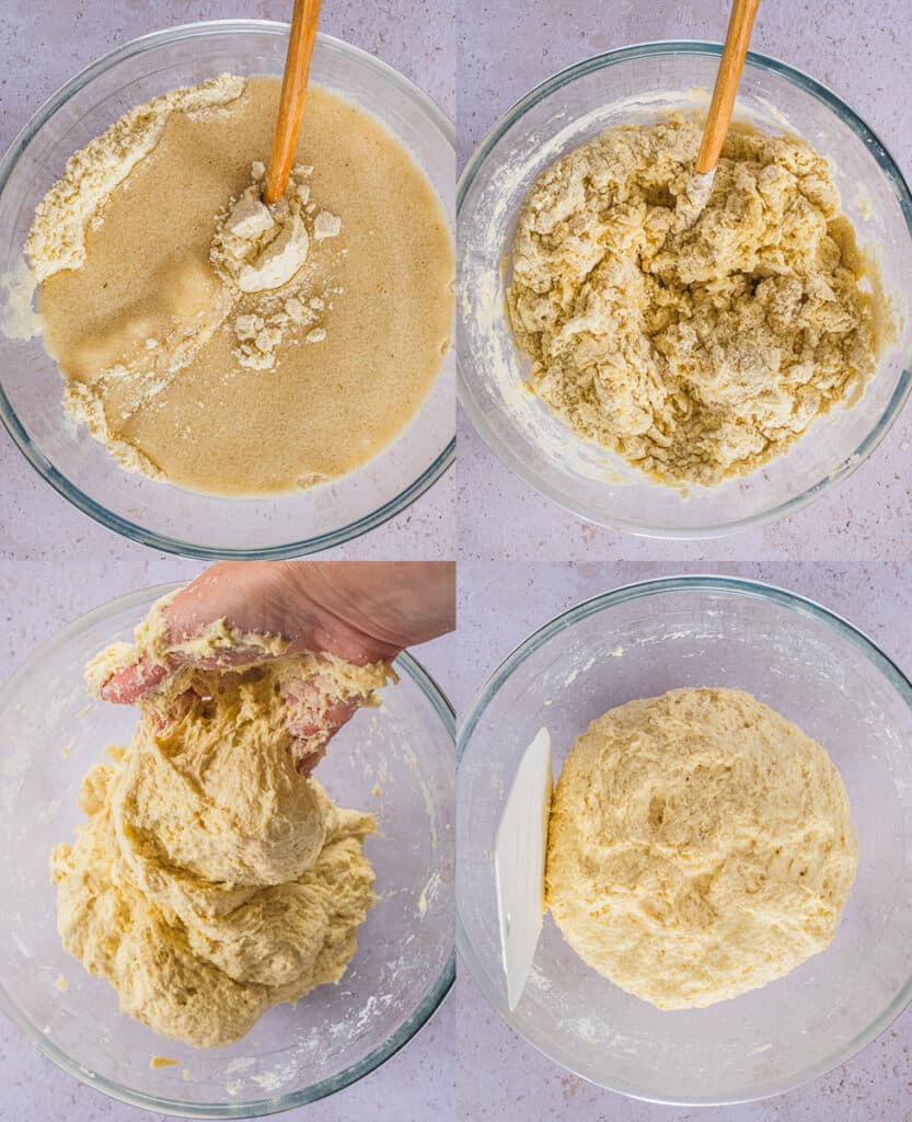 mixing the dough