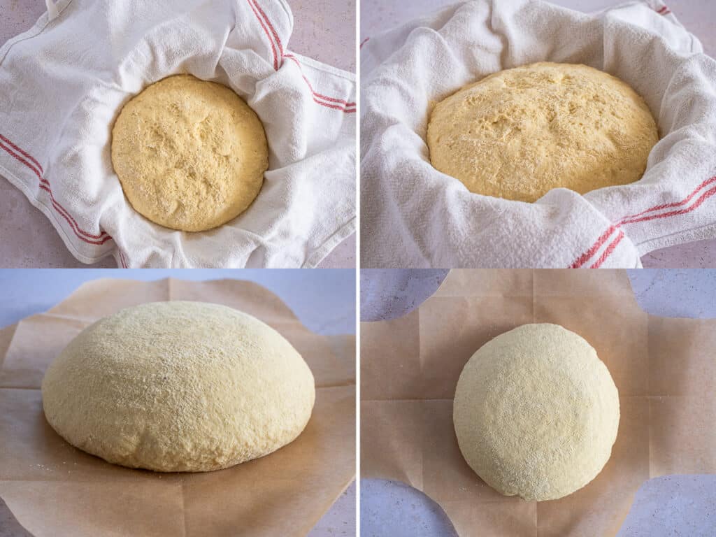 the dough after proofing