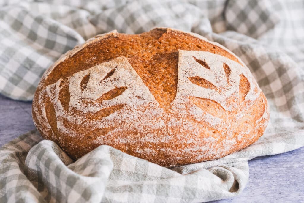 sorghum sourdough bread, after baking