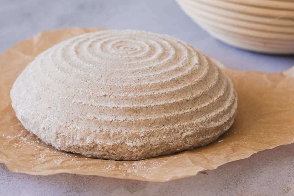 the dough before baking on parchment paper