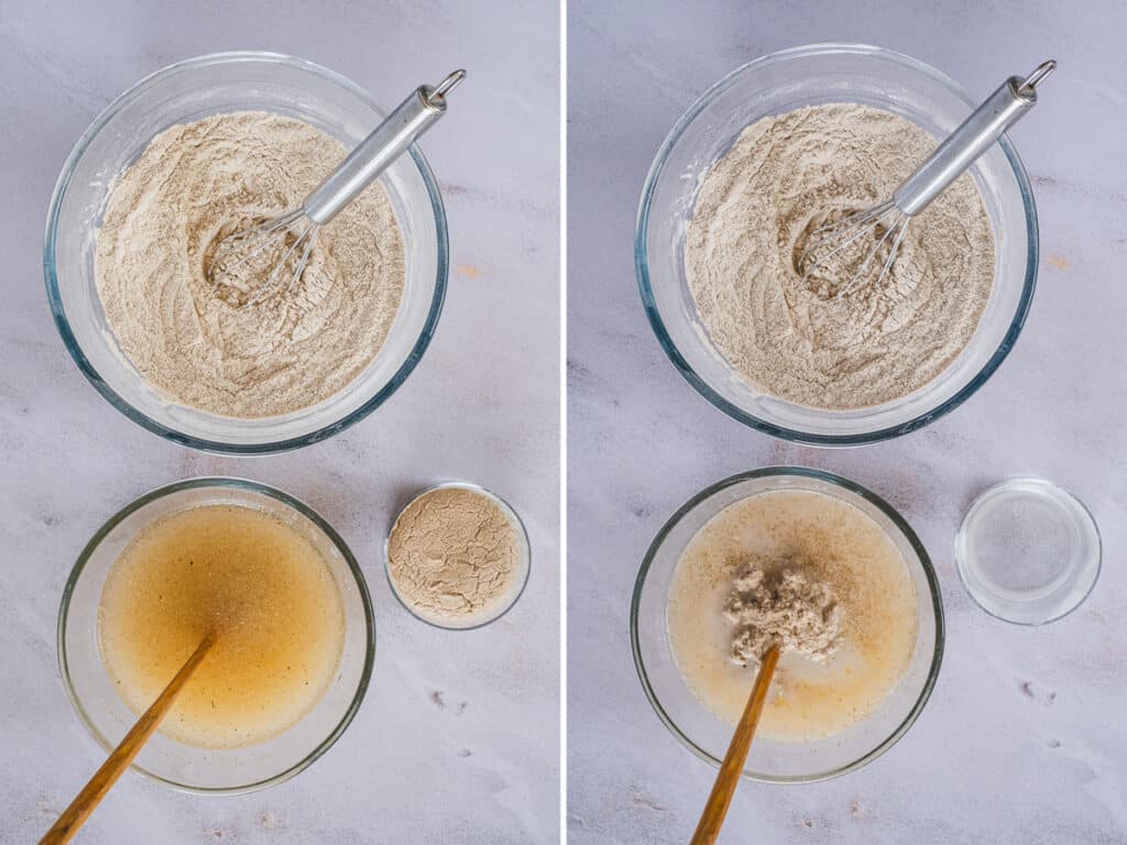mixing dry and wet ingredients