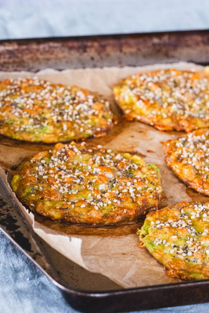 The baked avocado bread patties.