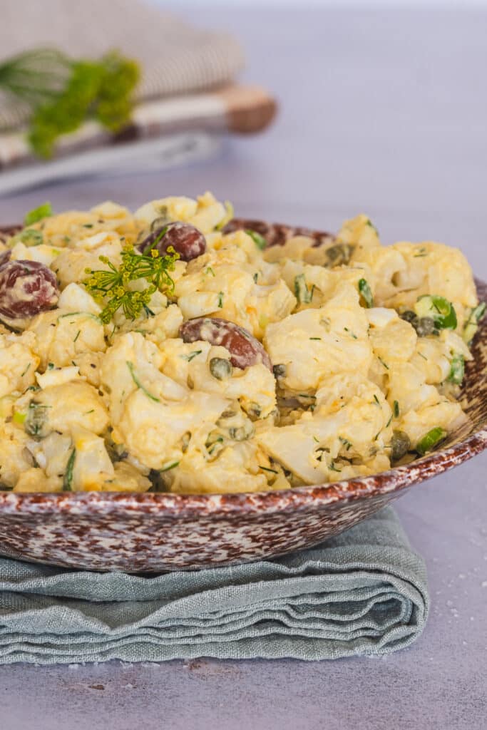 Cauliflower salad served in a bowl