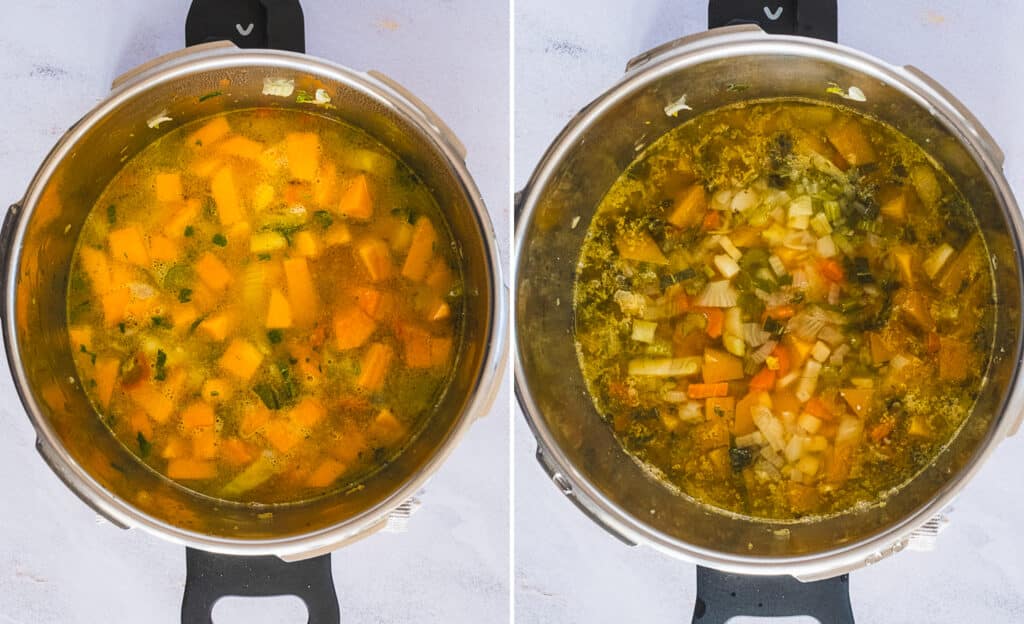 butternut squash soup in an pressure cooker